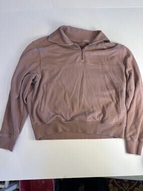 Zyia Active 1/4 Zip Pullover Sweatshirt Women's XL Mauve Pink Cropped Pocket